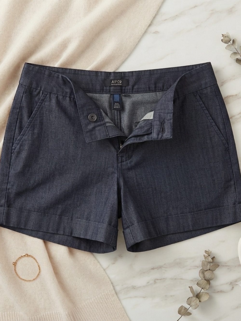Apt. 9 Dark Denim Tailored Shorts - Navy